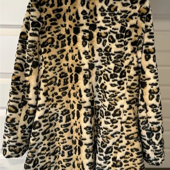 LOFT Animal Print Faux Fur Coat - Picture 2 of 2